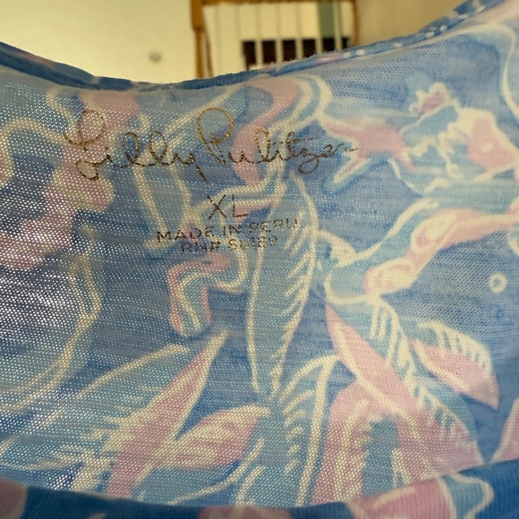 Lilly Pulitzer Etta Scoop Neck Tee XL EUC - Picture 3 of 3